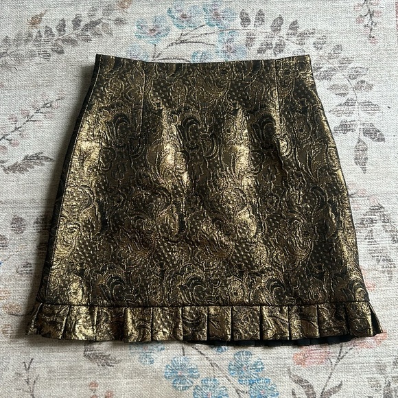 Sandro Wrapover Effect Brocade Skirt - Picture 10 of 12